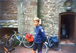 Daniel Talbot in the courtyard of St Briavel's Castle youth hostel